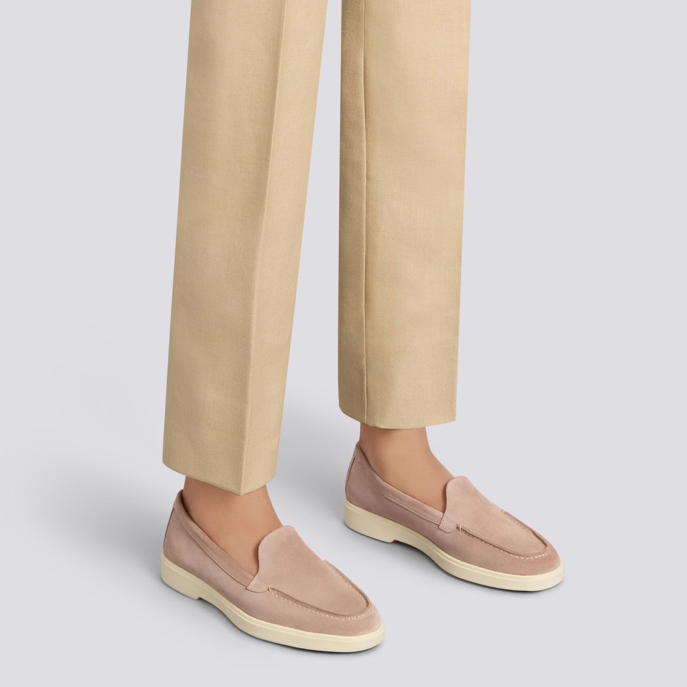 Mocassino da donna in suede rosa - Rosa