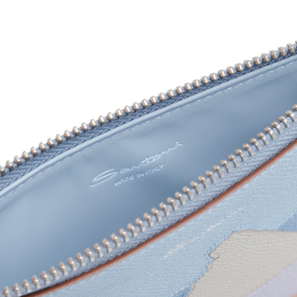 Pouch piccola in Saffiano azzurro - Azzurro