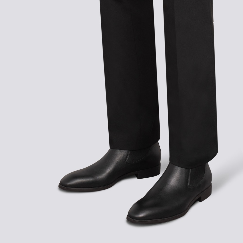 Stivaletto chelsea da uomo in pelle nera - Nero