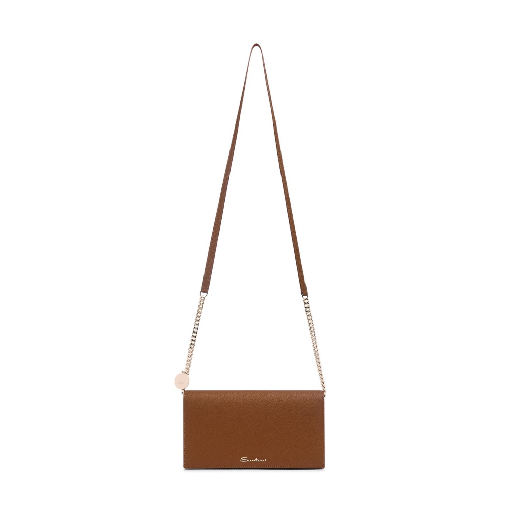 Borsa a tracolla in pelle bottalata marrone chiaro - Marrone chiaro