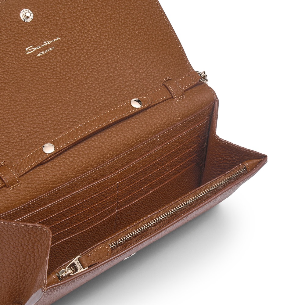 Borsa a tracolla in pelle bottalata marrone chiaro - Marrone chiaro