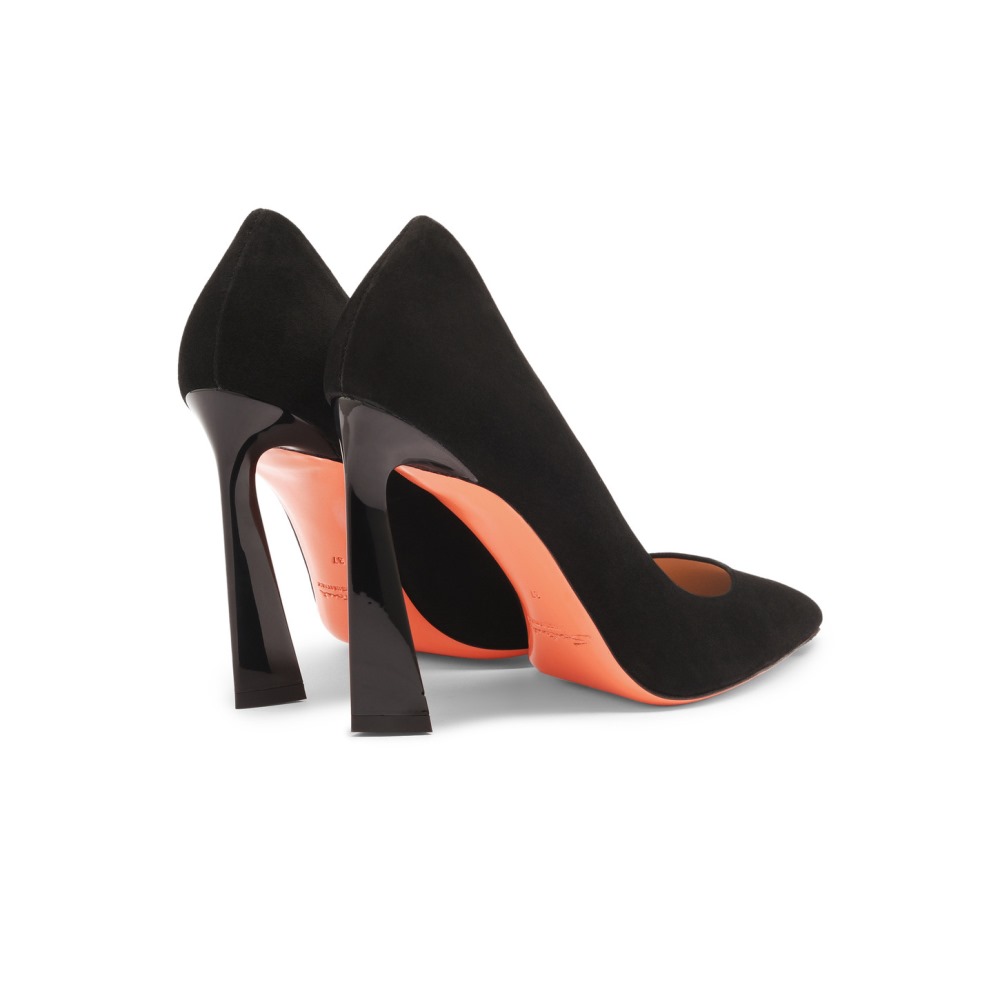 Décolletés tacco alto da donna in suede nero - Nero