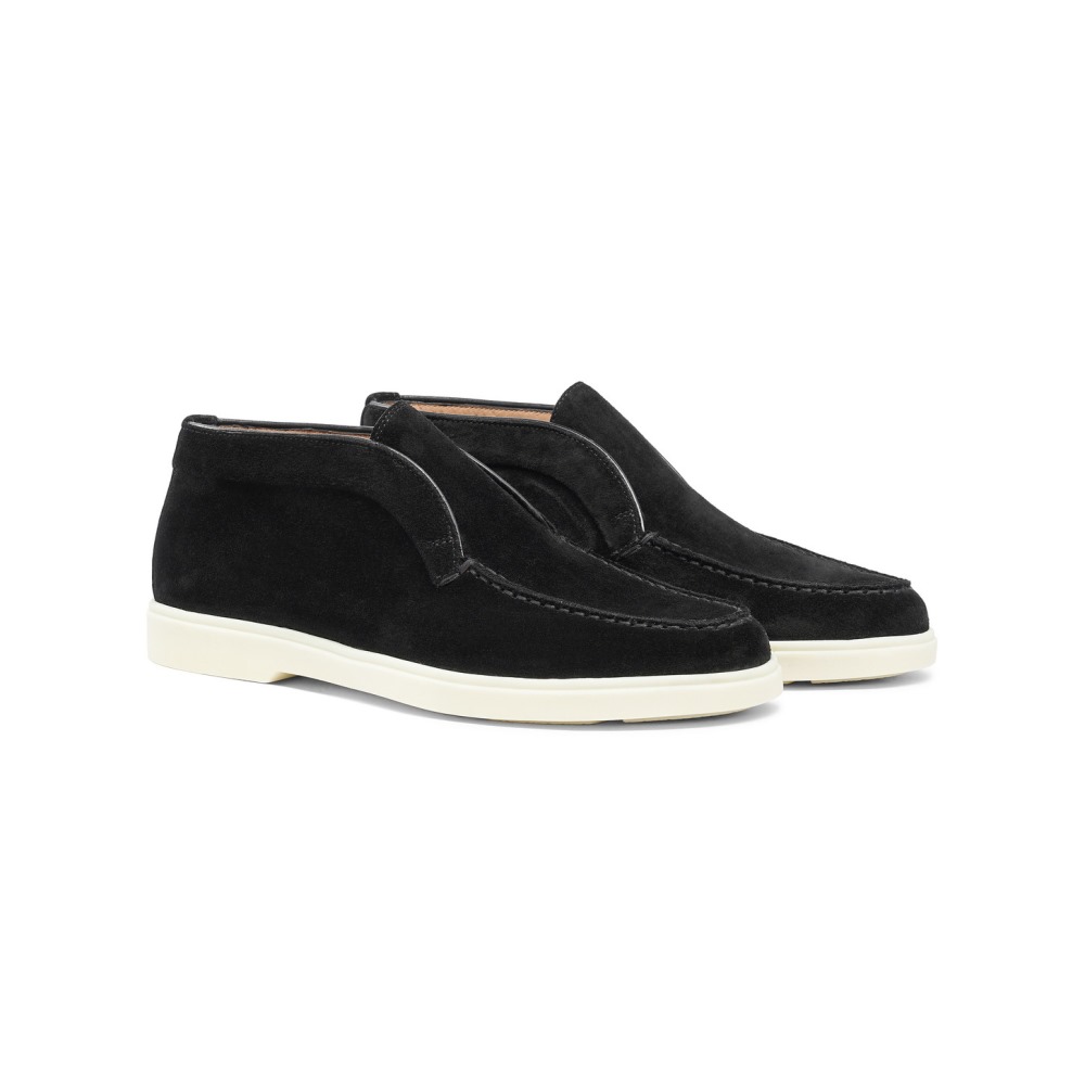 Stivaletto desert da donna in suede nero - Nero