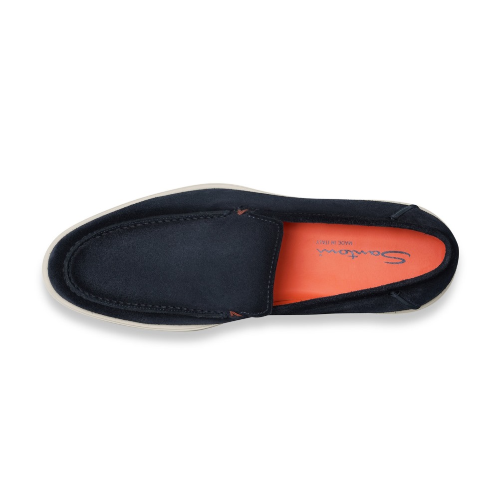 Mocassino da uomo in suede blu - Blu