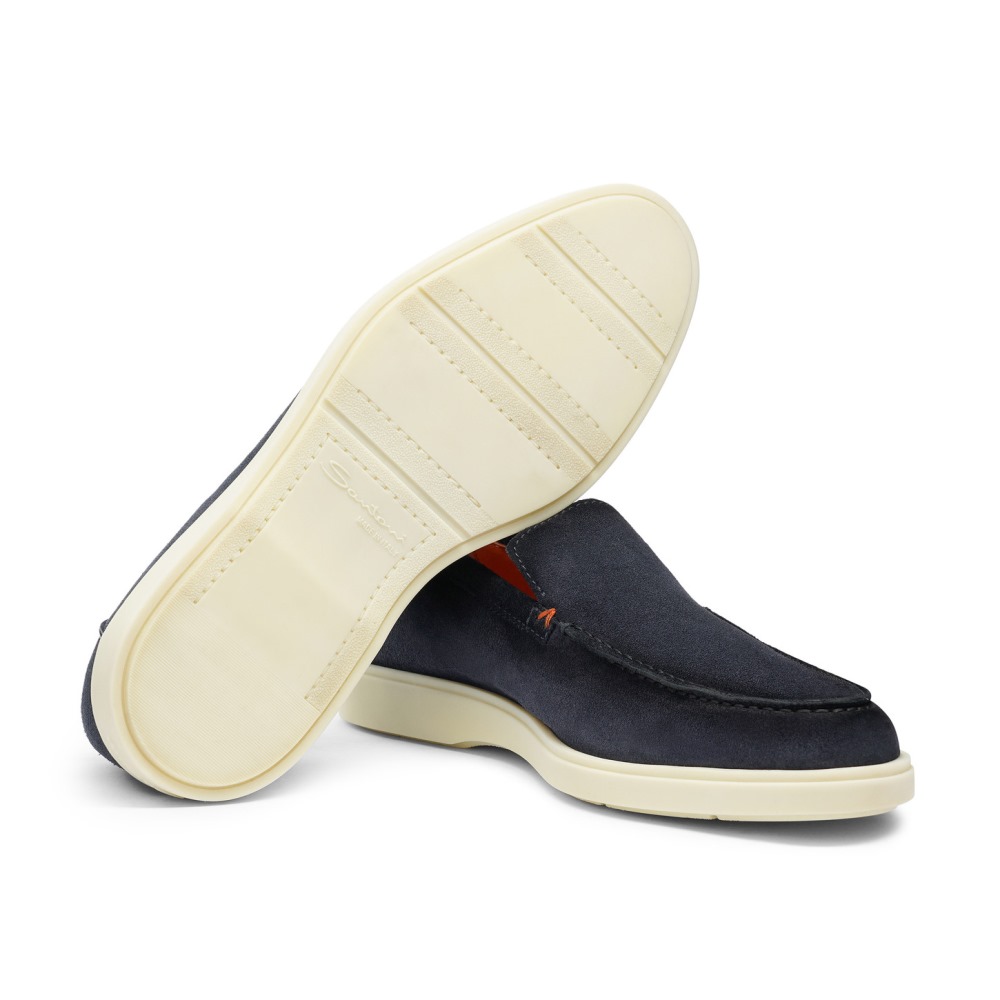 Mocassino da uomo in suede blu - Blu