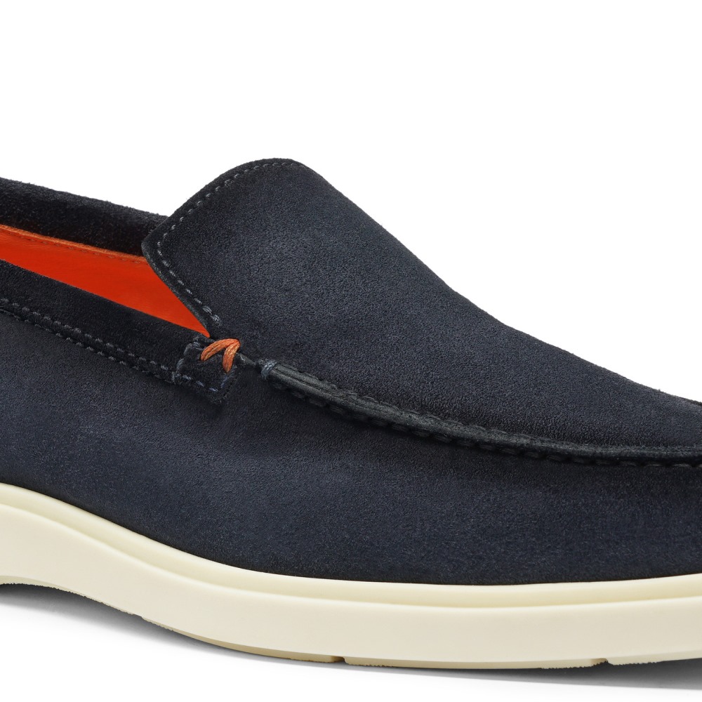 Mocassino da uomo in suede blu - Blu