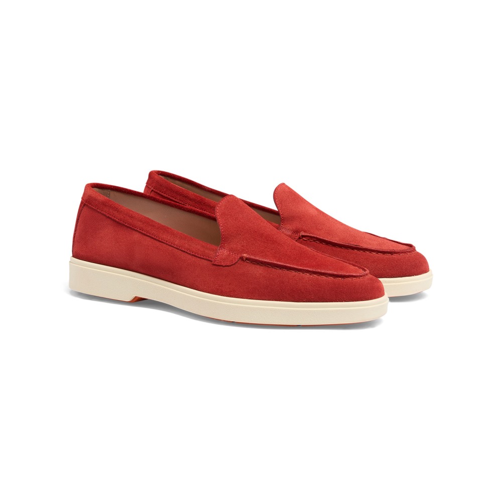 Mocassino da donna in suede rosso - Rosso