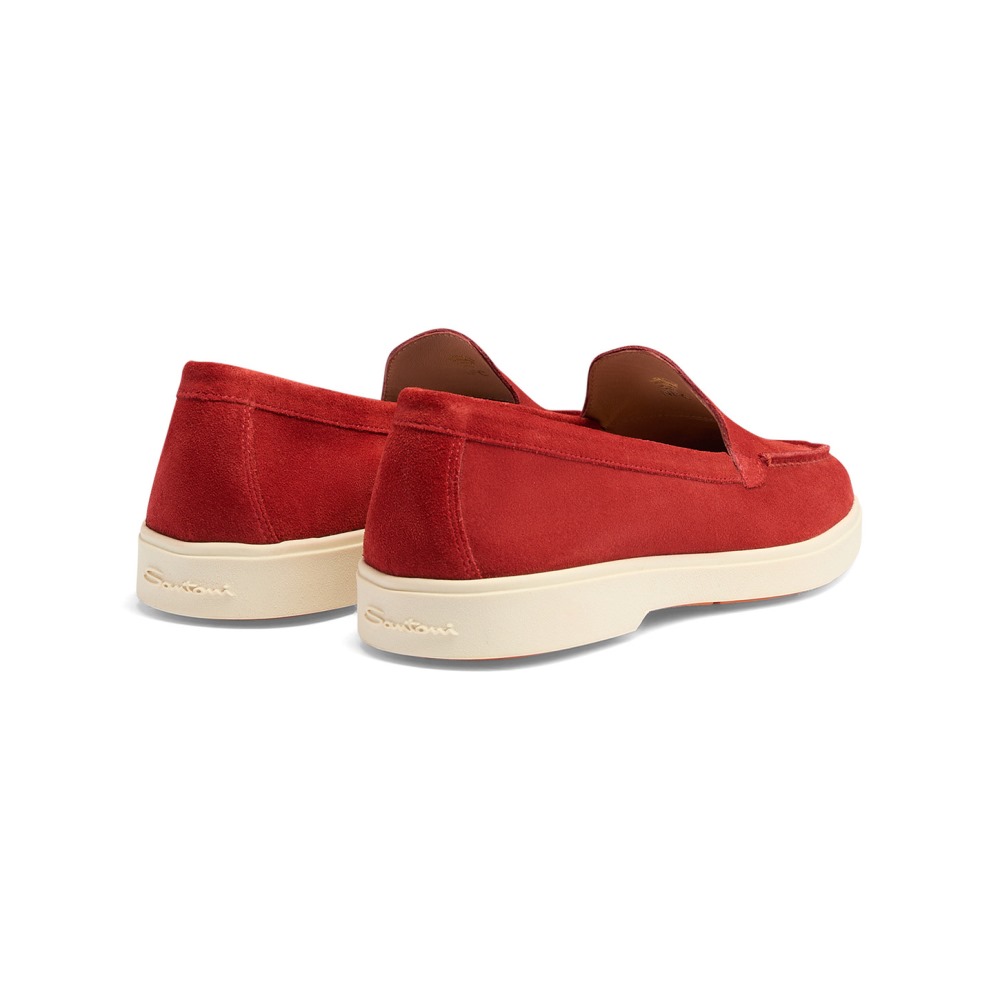 Mocassino da donna in suede rosso - Rosso