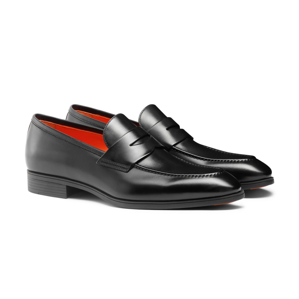 Mocassino penny da uomo in pelle nera - Nero