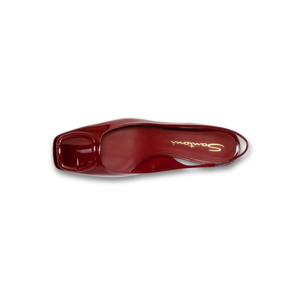 Décolletés tacco medio da donna in vernice rossa - Rosso