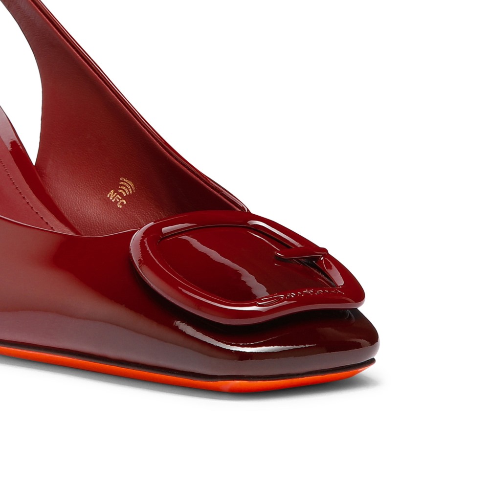Décolletés tacco medio da donna in vernice rossa - Rosso