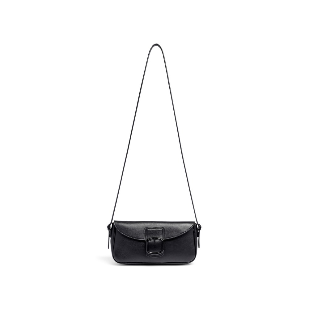 Borsa a spalla in pelle nera - Nero