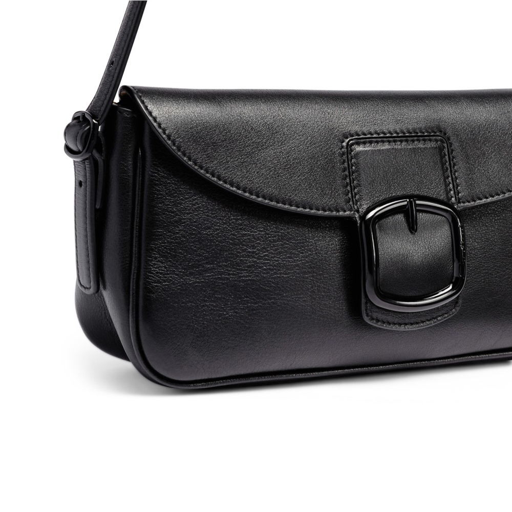 Borsa a spalla in pelle nera - Nero