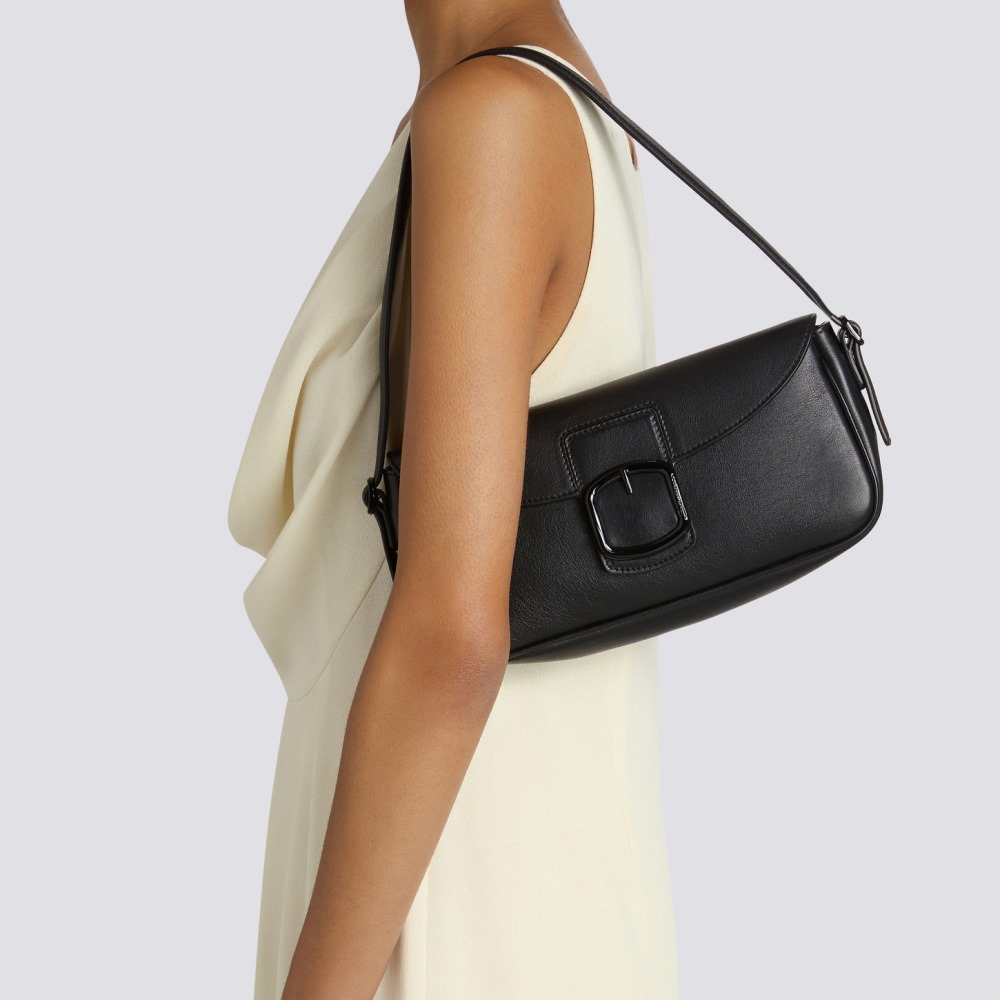Borsa a spalla in pelle nera - Nero