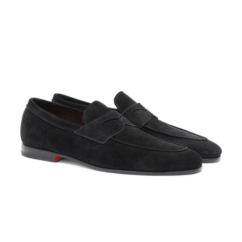 Mocassino Carlo da uomo in suede nero - Nero