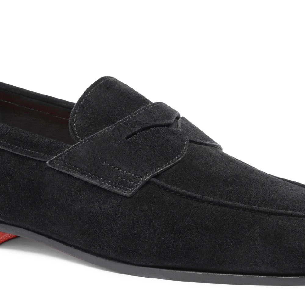 Mocassino Carlo da uomo in suede nero - Nero