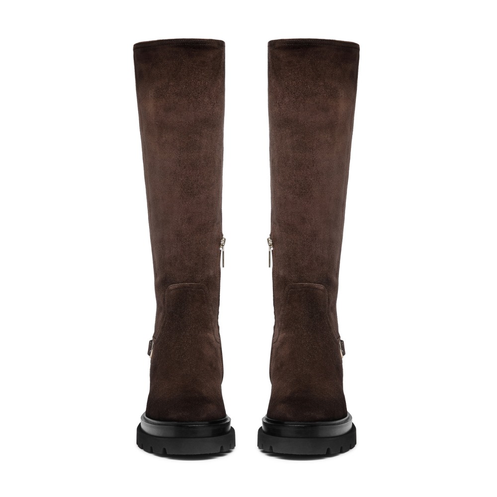 Stivale da donna in suede testa di moro - Testa di moro