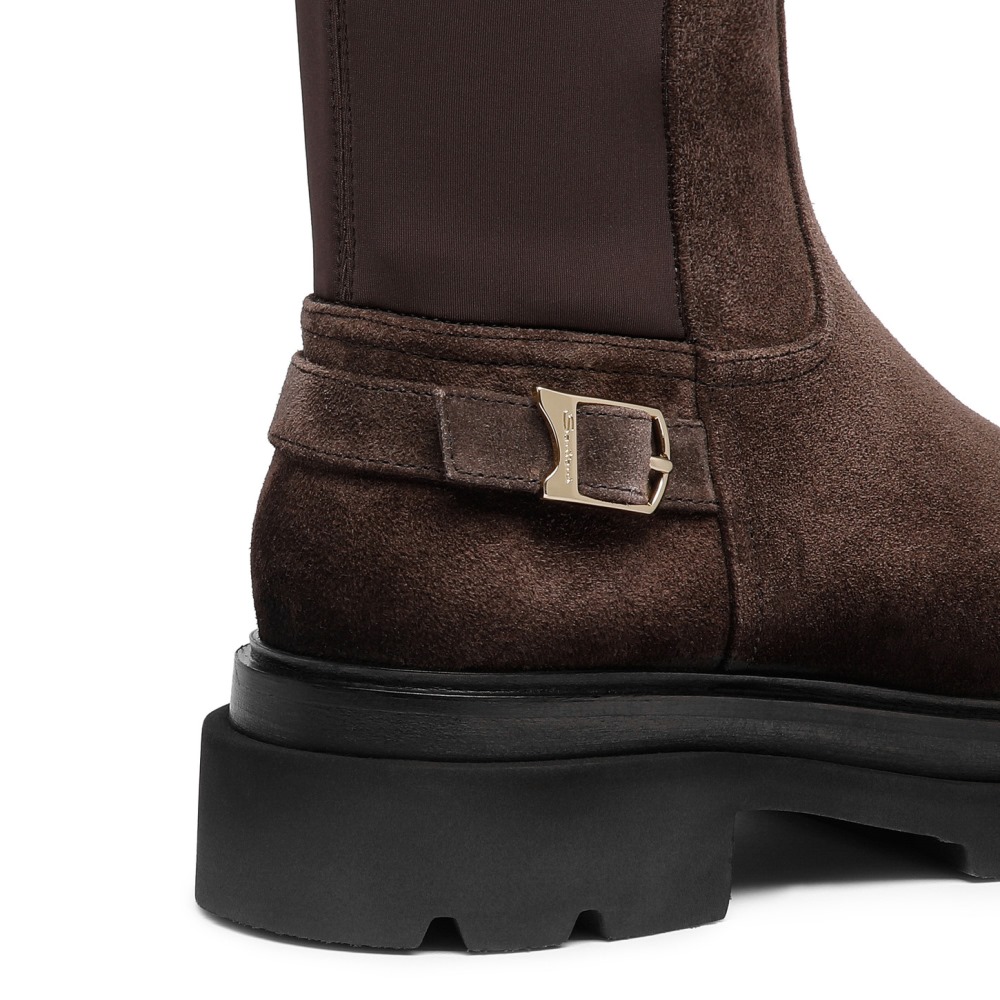 Stivale da donna in suede testa di moro - Testa di moro