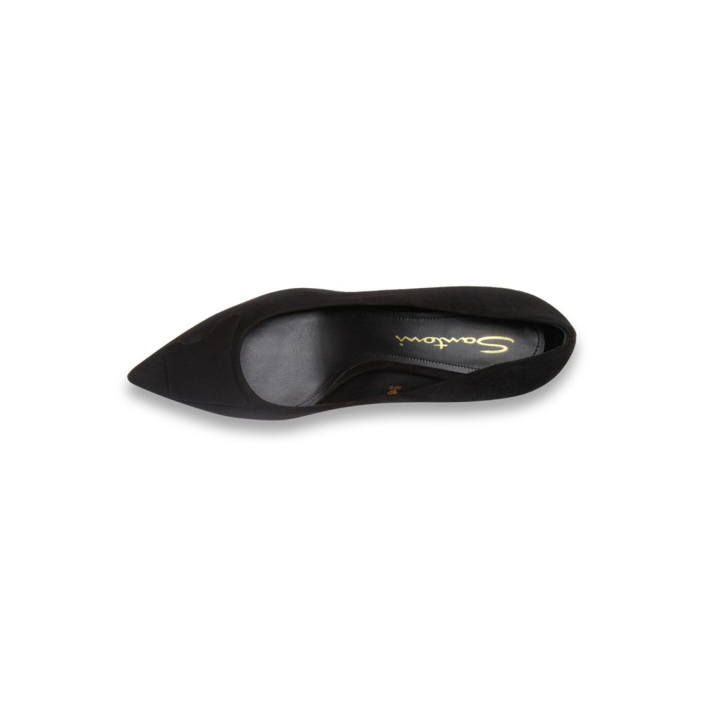 Décolletés tacco medio Santoni Sibille da donna in suede nero - Nero