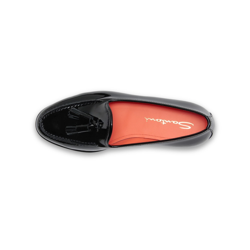 Mocassino Andrea con nappe da donna in vernice nera - Nero