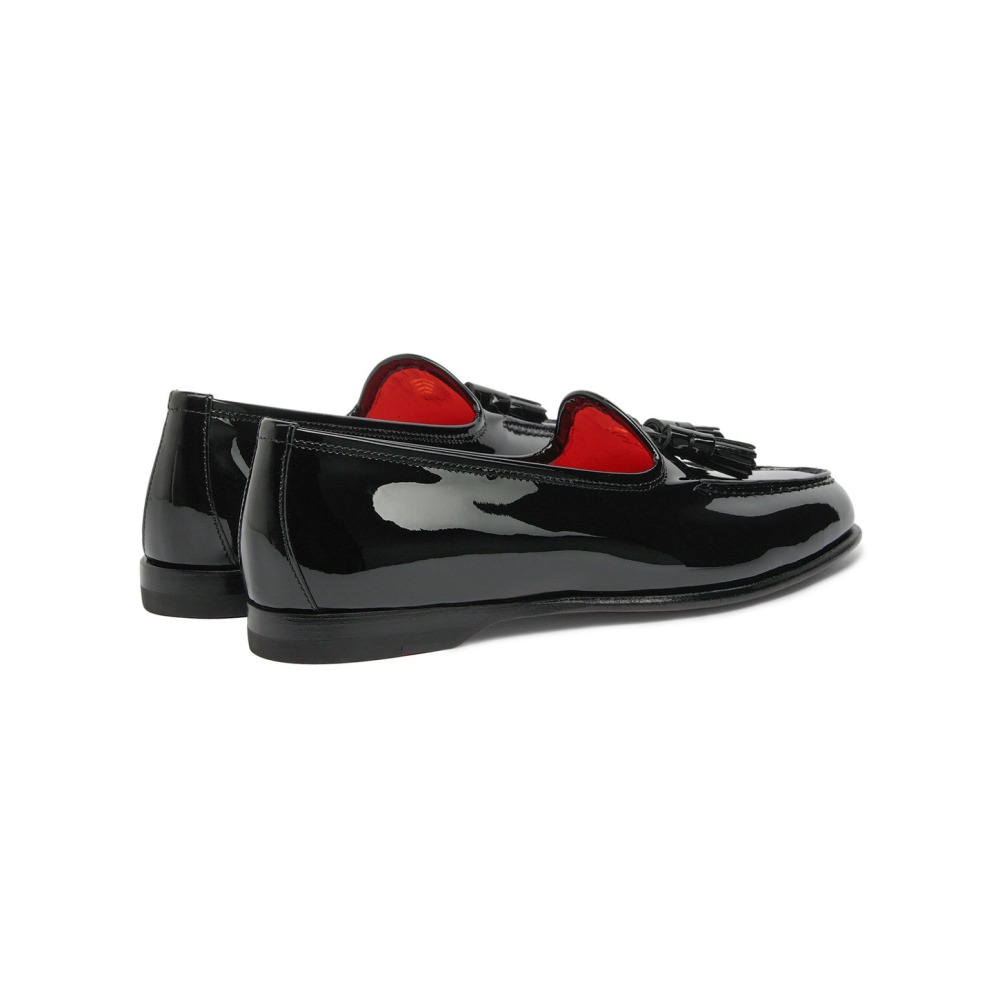 Mocassino Andrea con nappe da donna in vernice nera - Nero