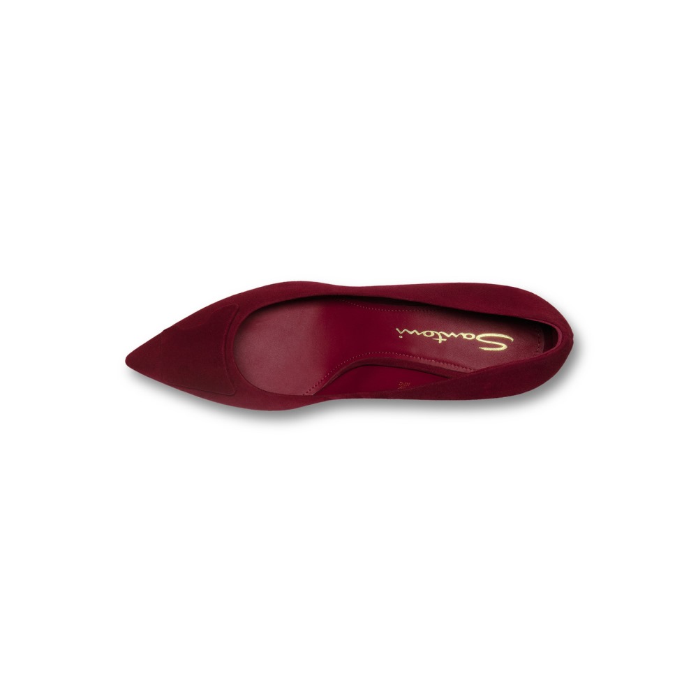 Décolletés tacco medio Santoni Sibille da donna in suede bordeaux - Bordeaux