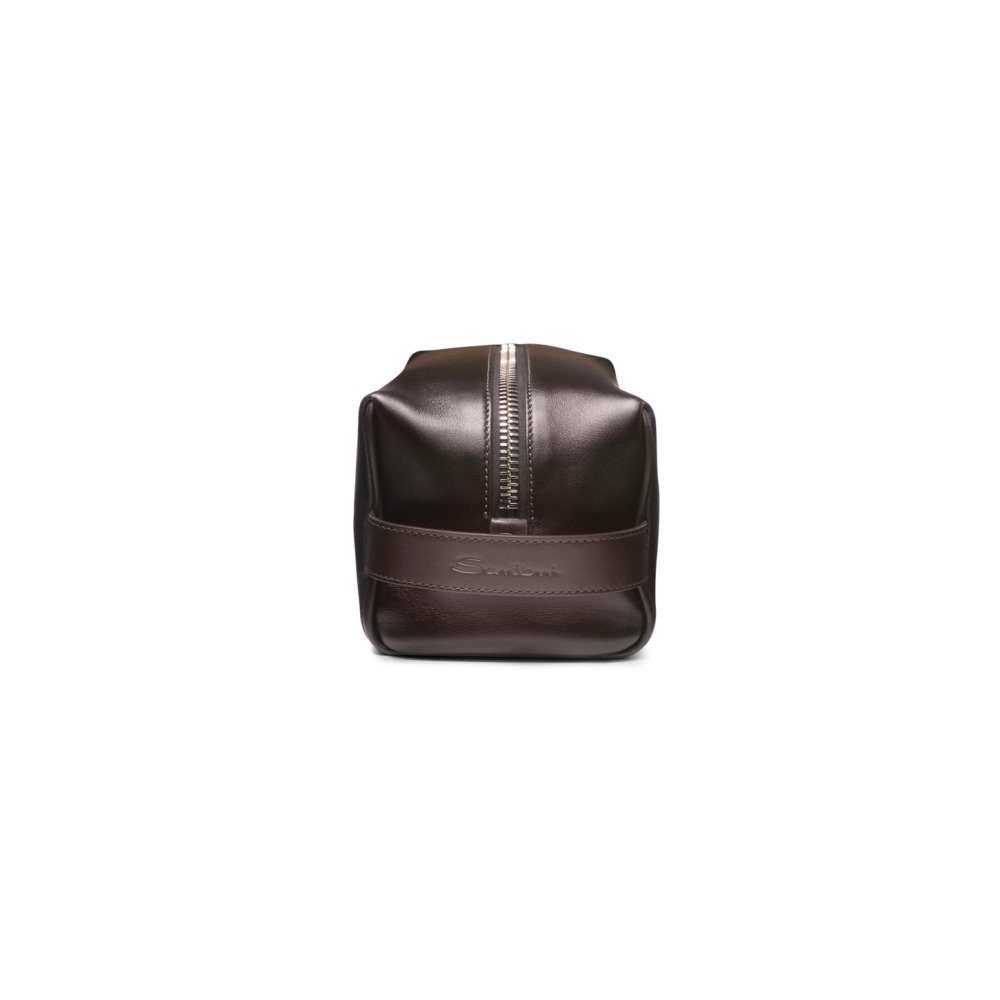 Pouch in pelle marrone - Marrone