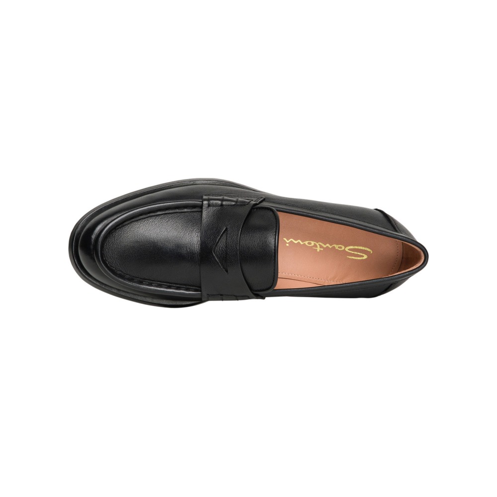 Mocassino penny da donna in pelle nera - Nero