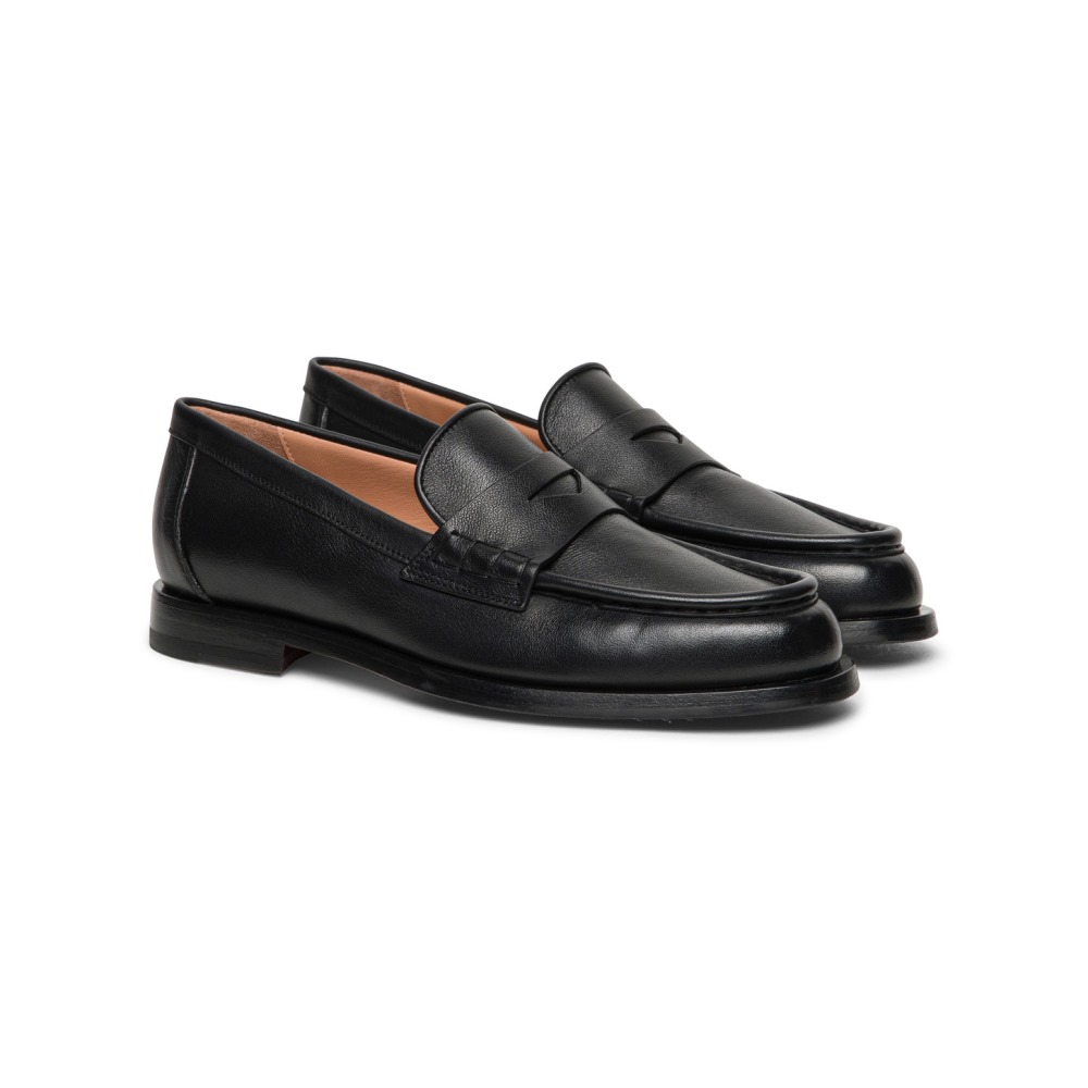 Mocassino penny da donna in pelle nera - Nero