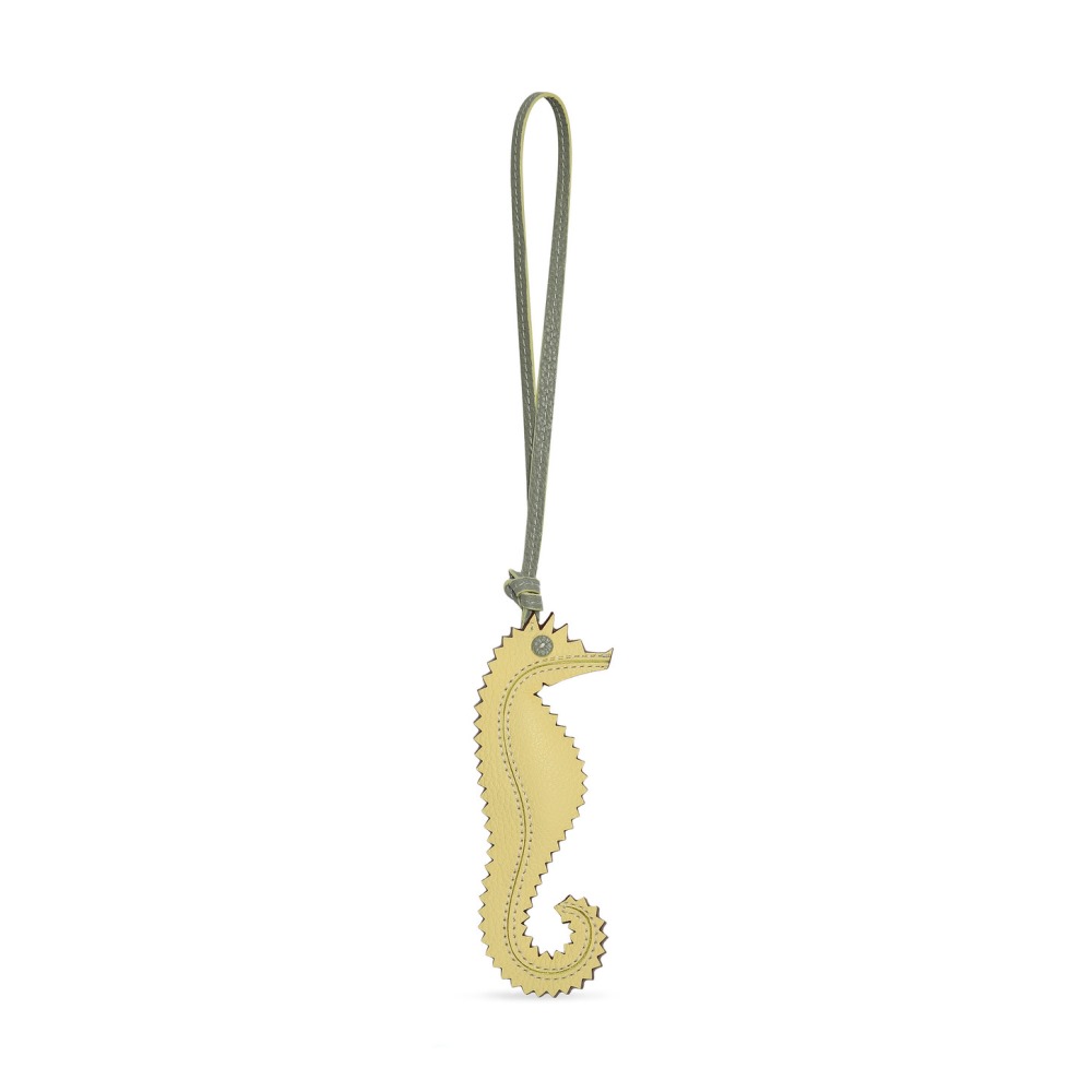Charm cavalluccio marino in pelle gialla - Giallo