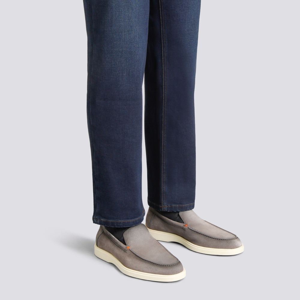 Mocassino da uomo in suede grigio - Grigio