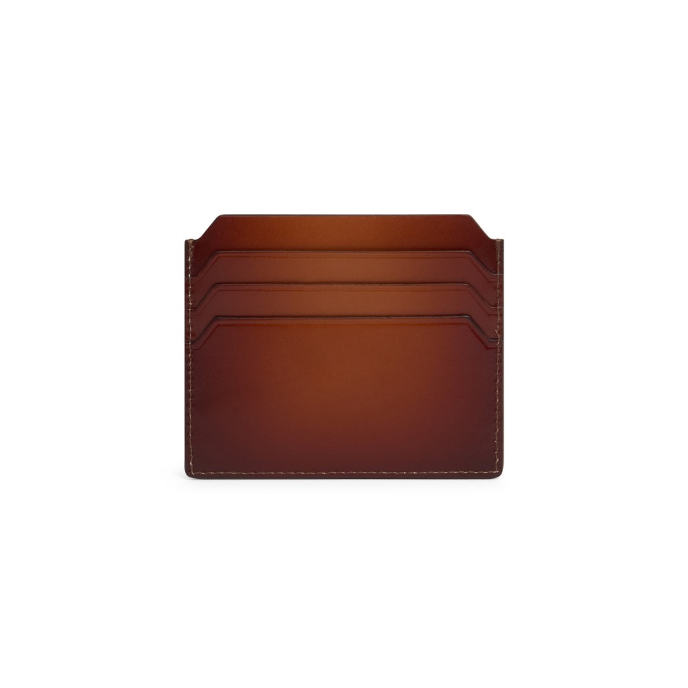 Porta carte di credito in pelle marrone - Marrone