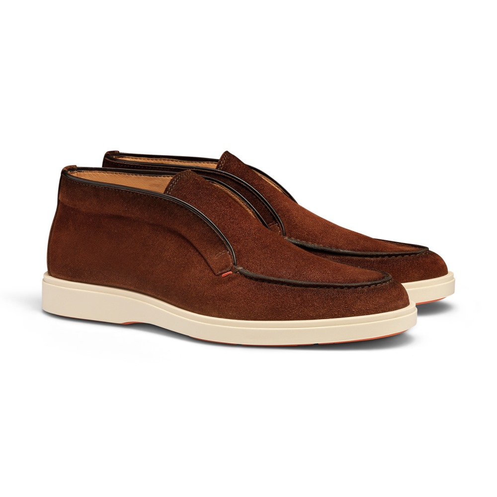 Stivaletto desert da uomo in suede marrone testa di moro - Testa di moro