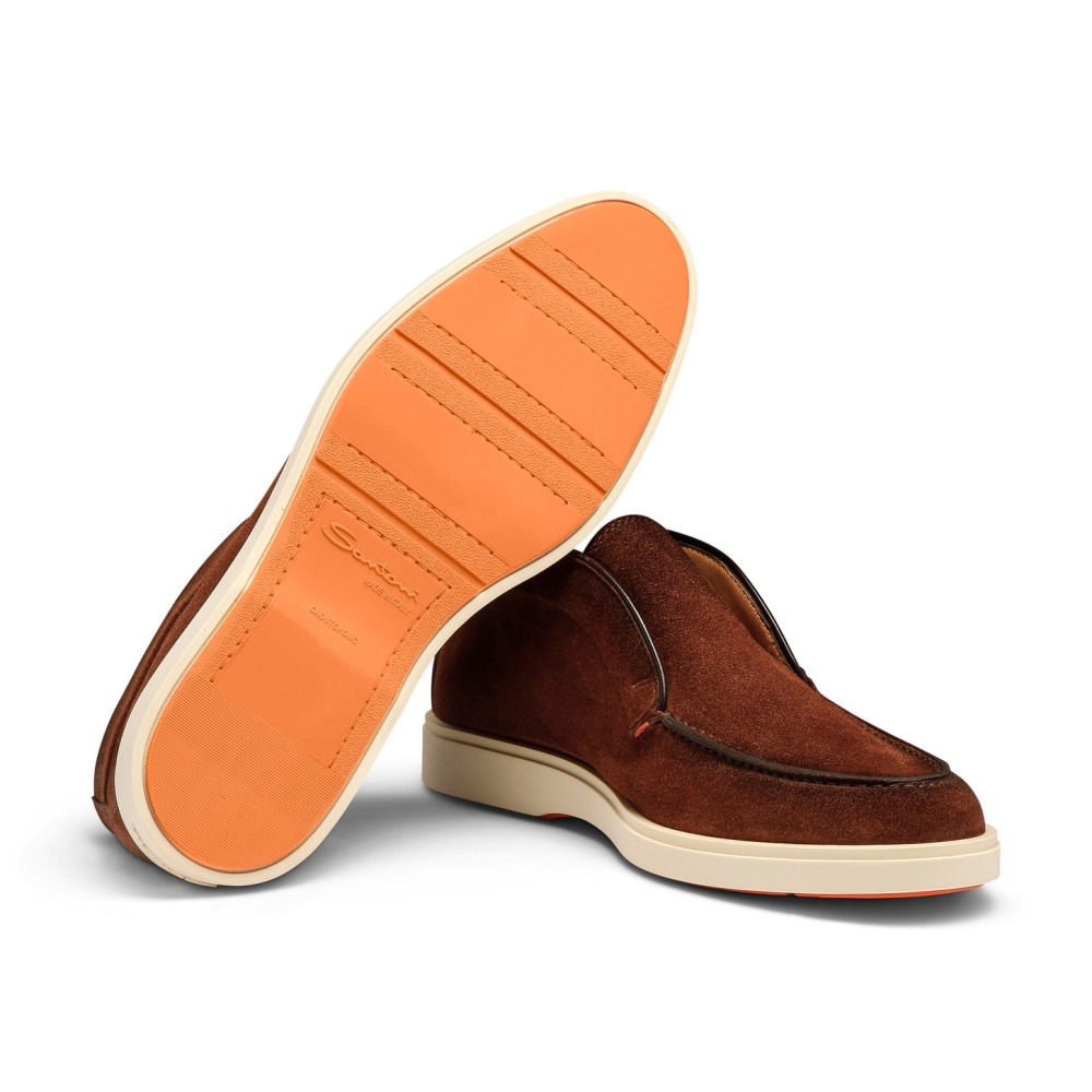 Stivaletto desert da uomo in suede marrone testa di moro - Testa di moro