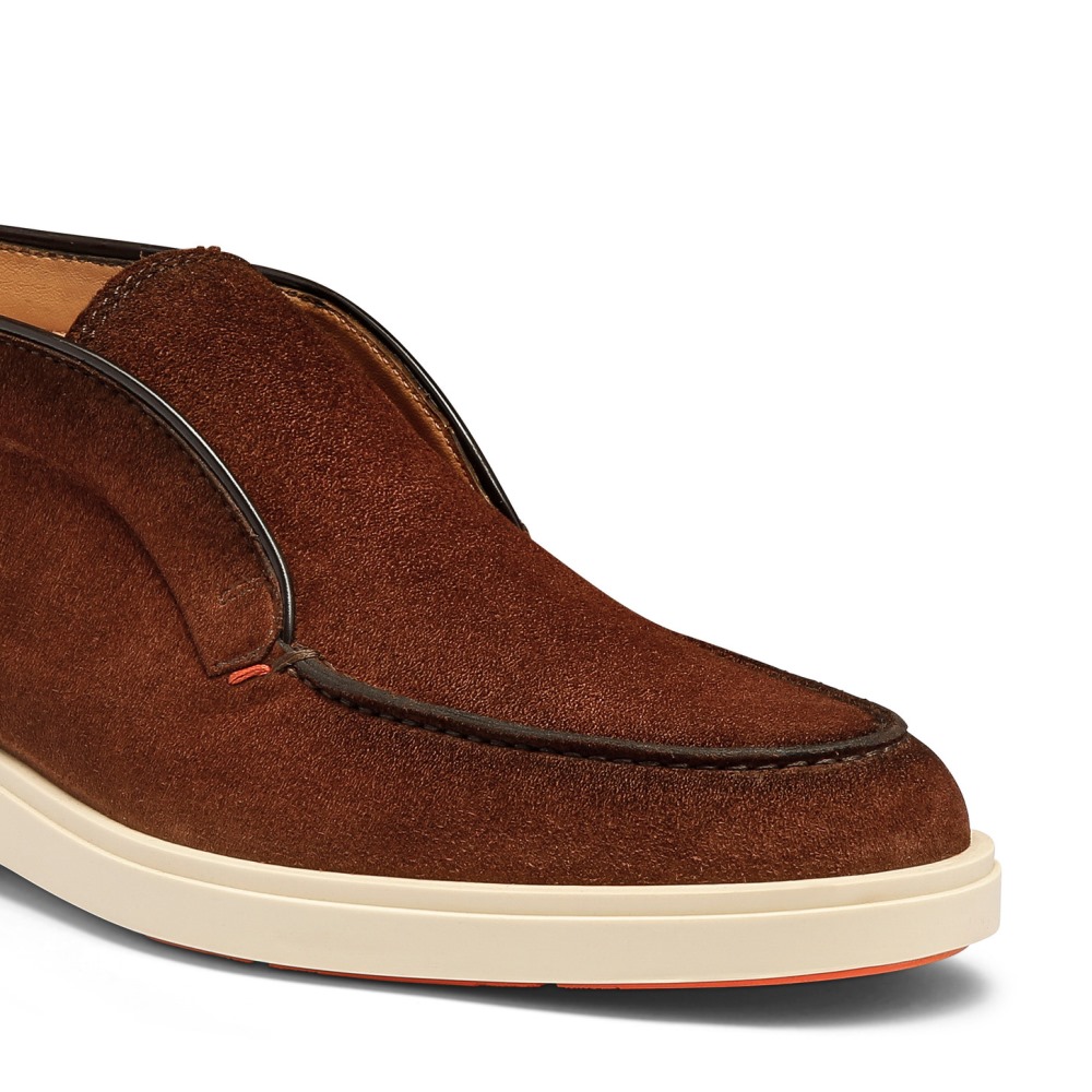 Stivaletto desert da uomo in suede marrone testa di moro - Testa di moro
