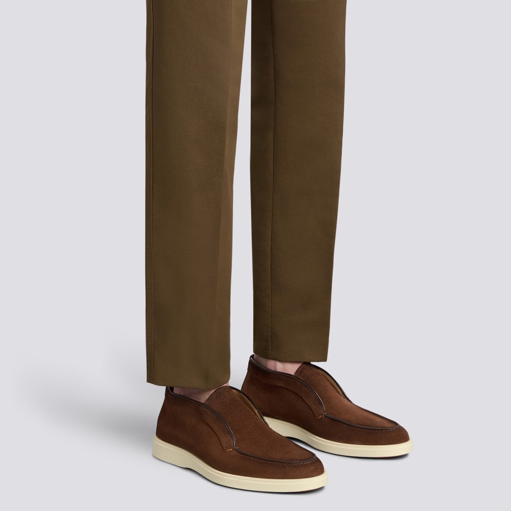 Stivaletto desert da uomo in suede marrone testa di moro - Testa di moro