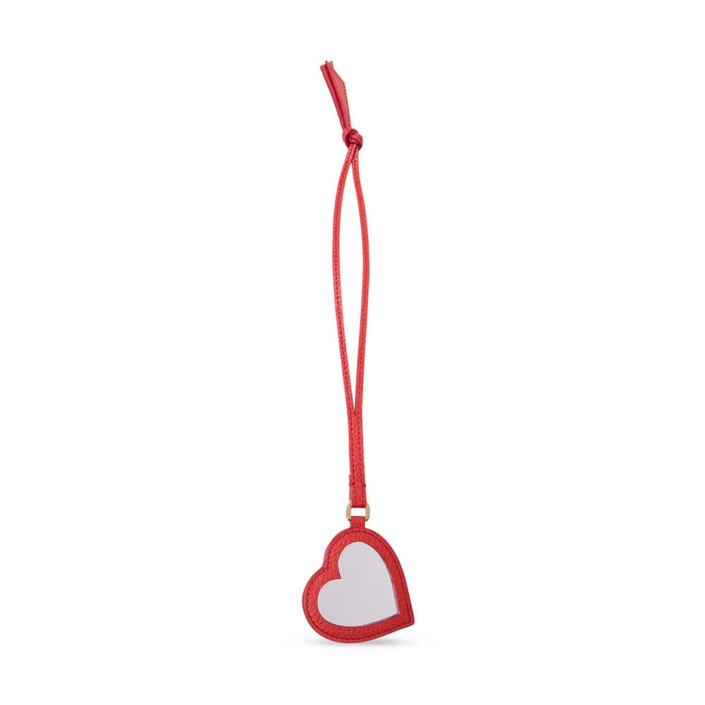 Charm cuore in pelle bottalata rossa - Rosso