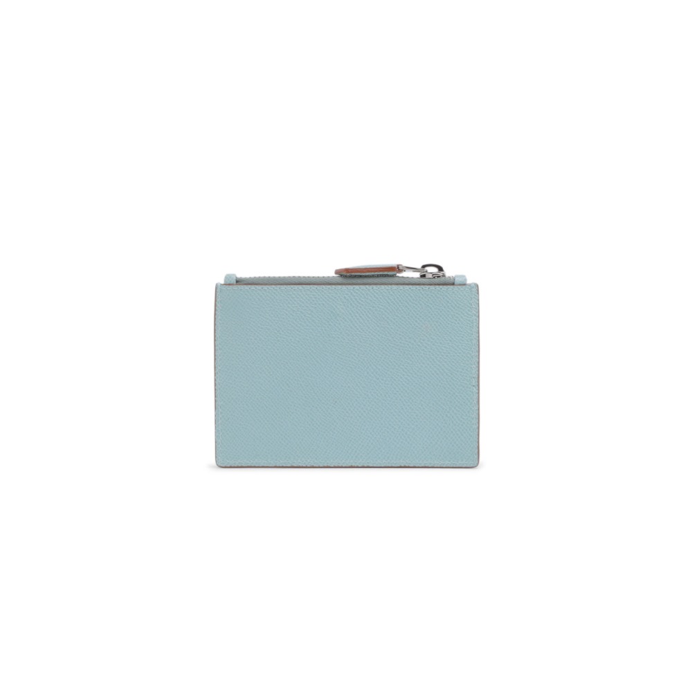 Porta monete in Saffiano azzurro - Verde