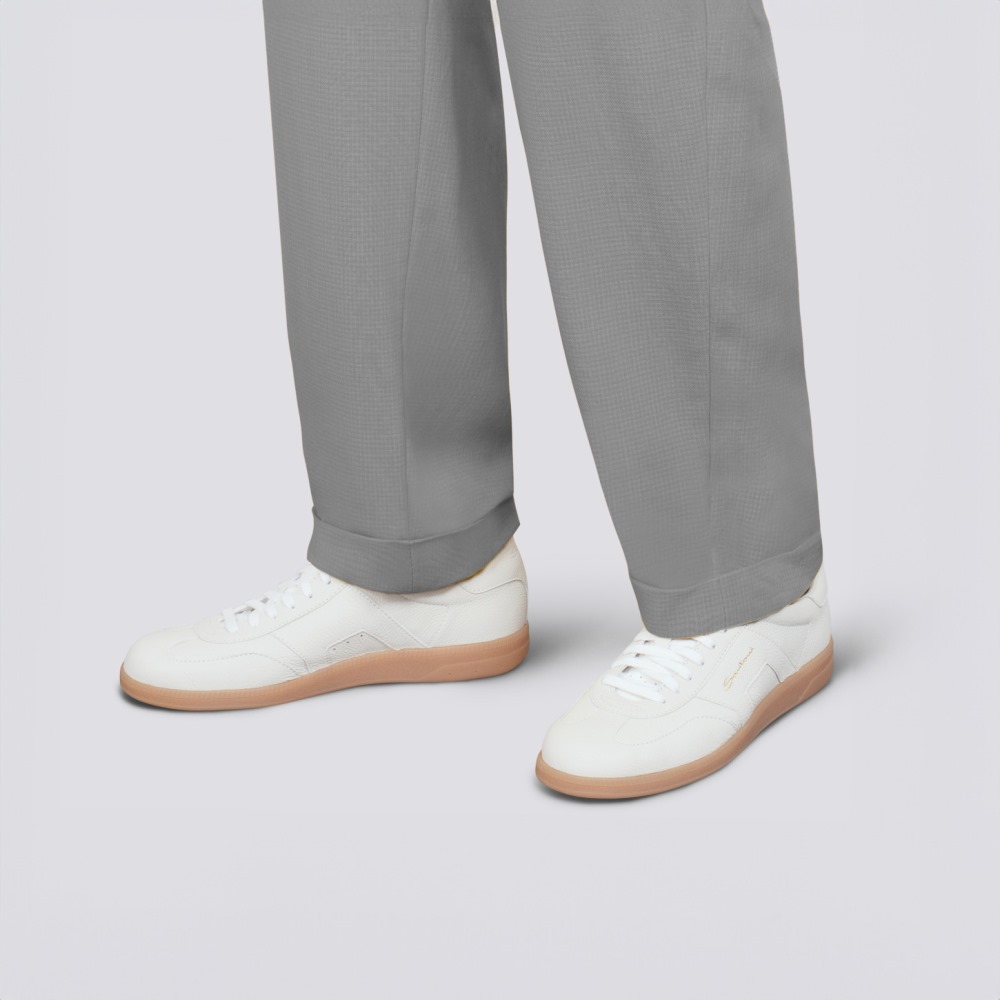 DBS Oly sneaker da uomo in pelle bottalata bianca - Bianco