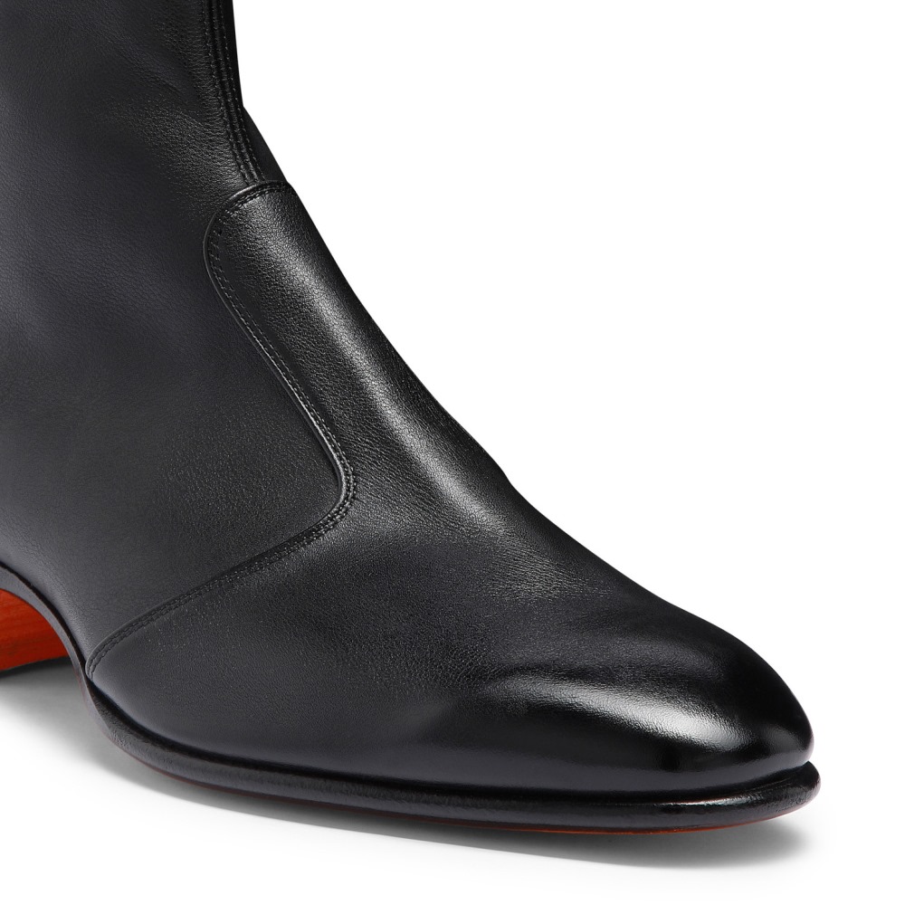 Stivaletto da uomo in pelle nera - Nero