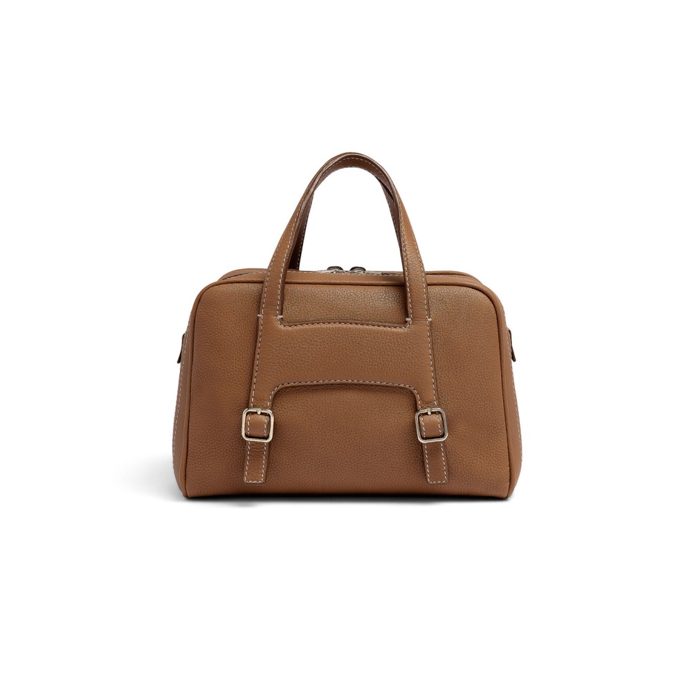 Borsa a mano in pelle marrone chiaro - Marrone chiaro