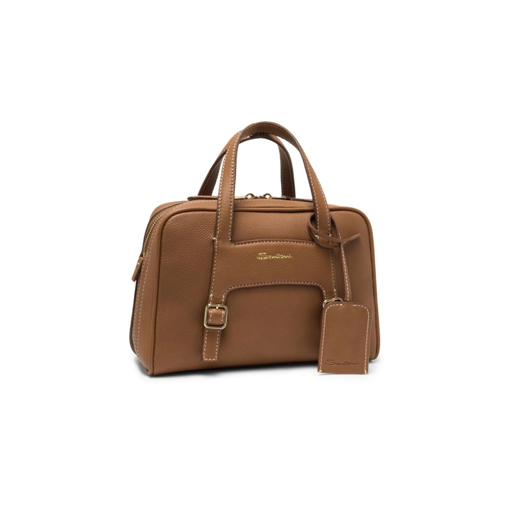 Borsa a mano in pelle marrone chiaro - Marrone chiaro