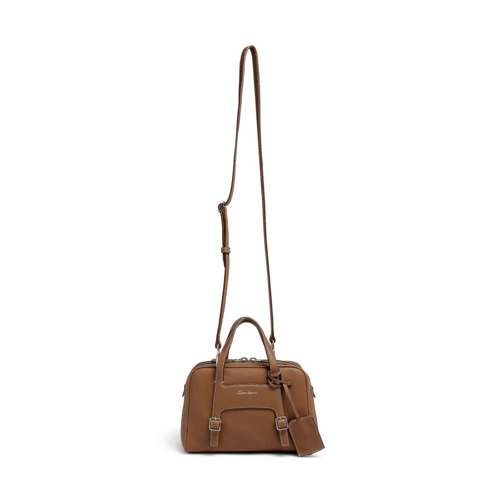 Borsa a mano in pelle marrone chiaro - Marrone chiaro