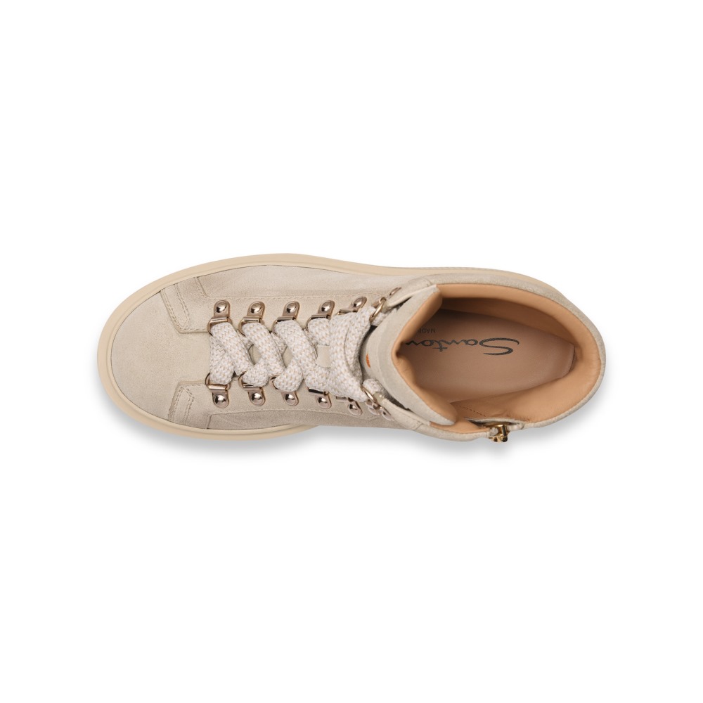 Scarponcino da montagna da donna in suede beige - Naturale