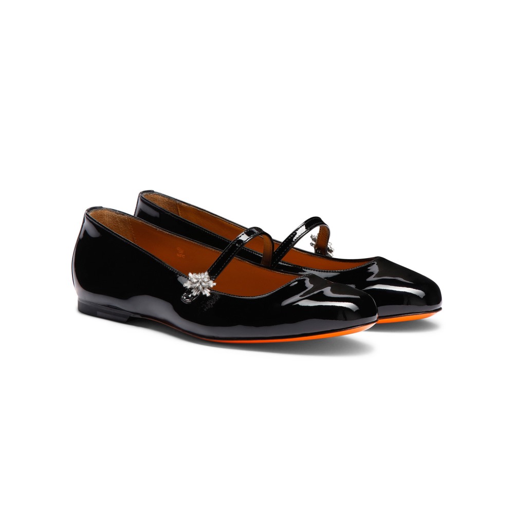 Ballerina da donna in vernice nera - Nero