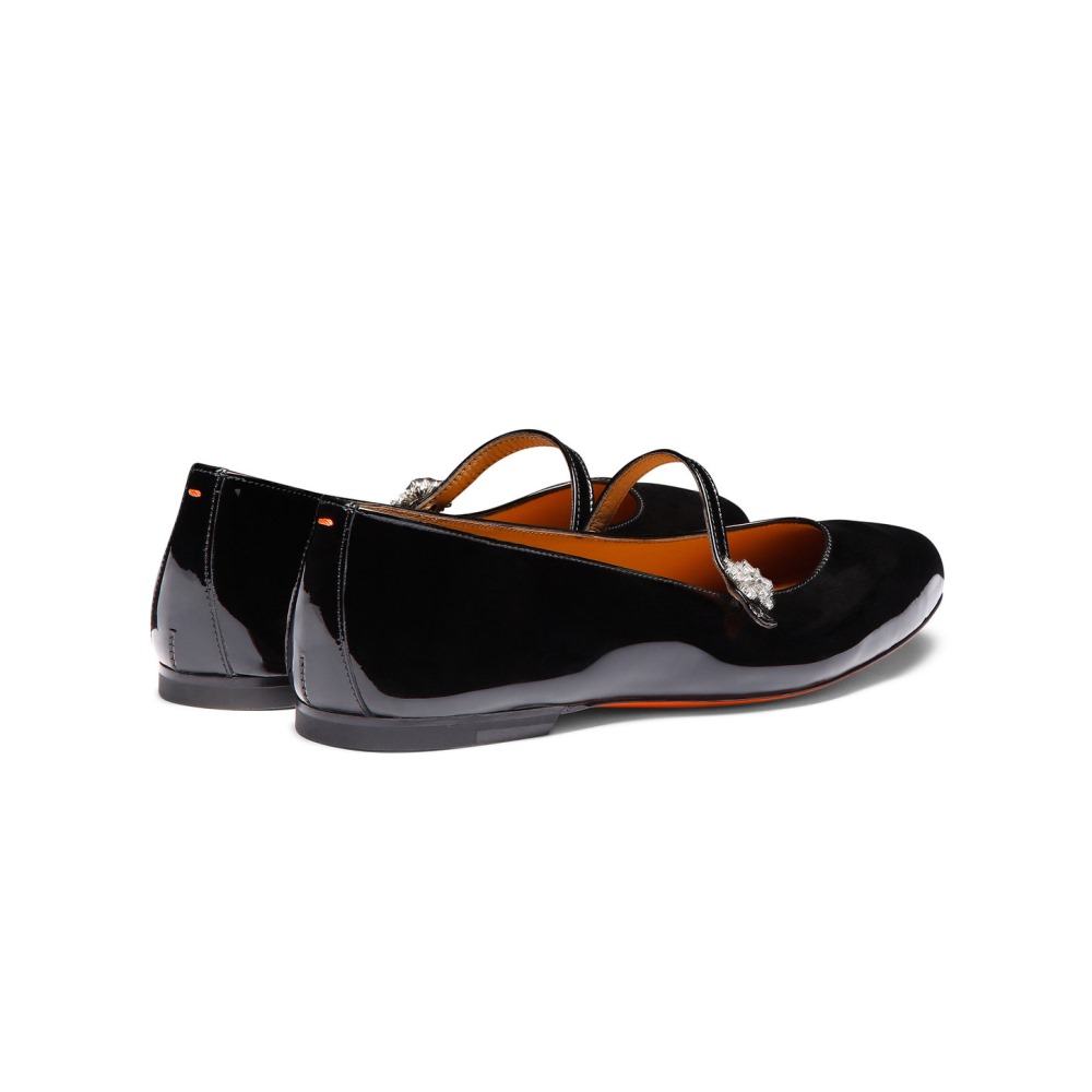 Ballerina da donna in vernice nera - Nero