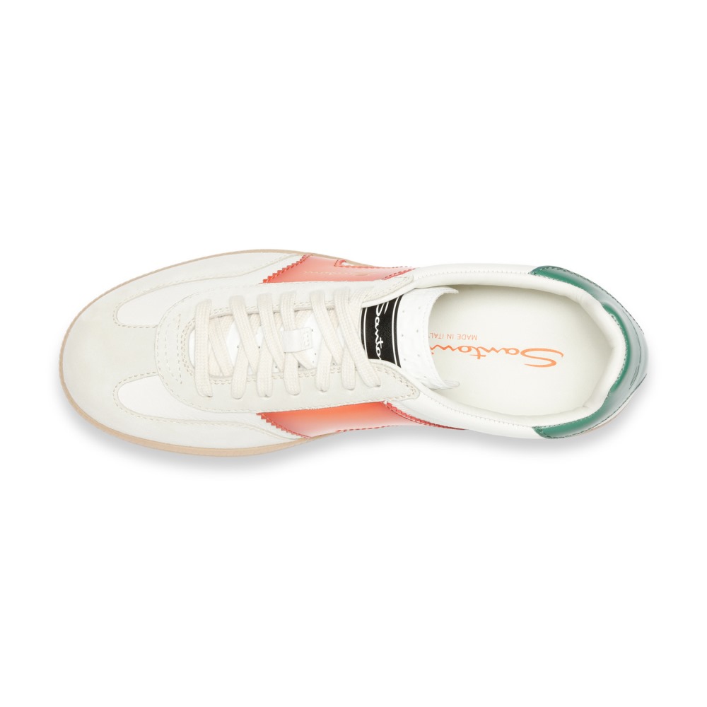 DBS Oly sneaker da uomo in pelle e suede bianco, verde e arancione - Arancione