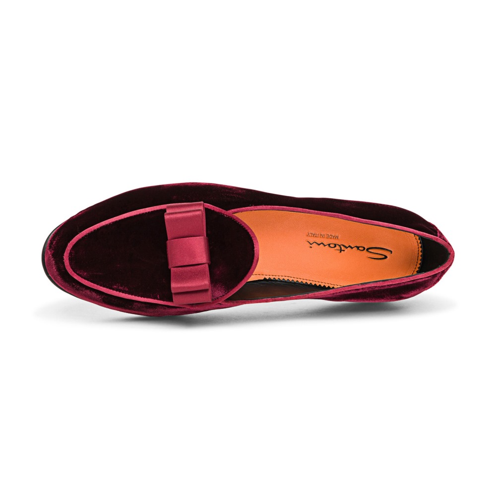 Mocassino Andrea da uomo in velluto bordeaux - Bordeaux
